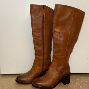 Brown Leather Knee-High Boots